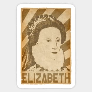 Elizabeth Queen Of England Retro Propaganda Sticker